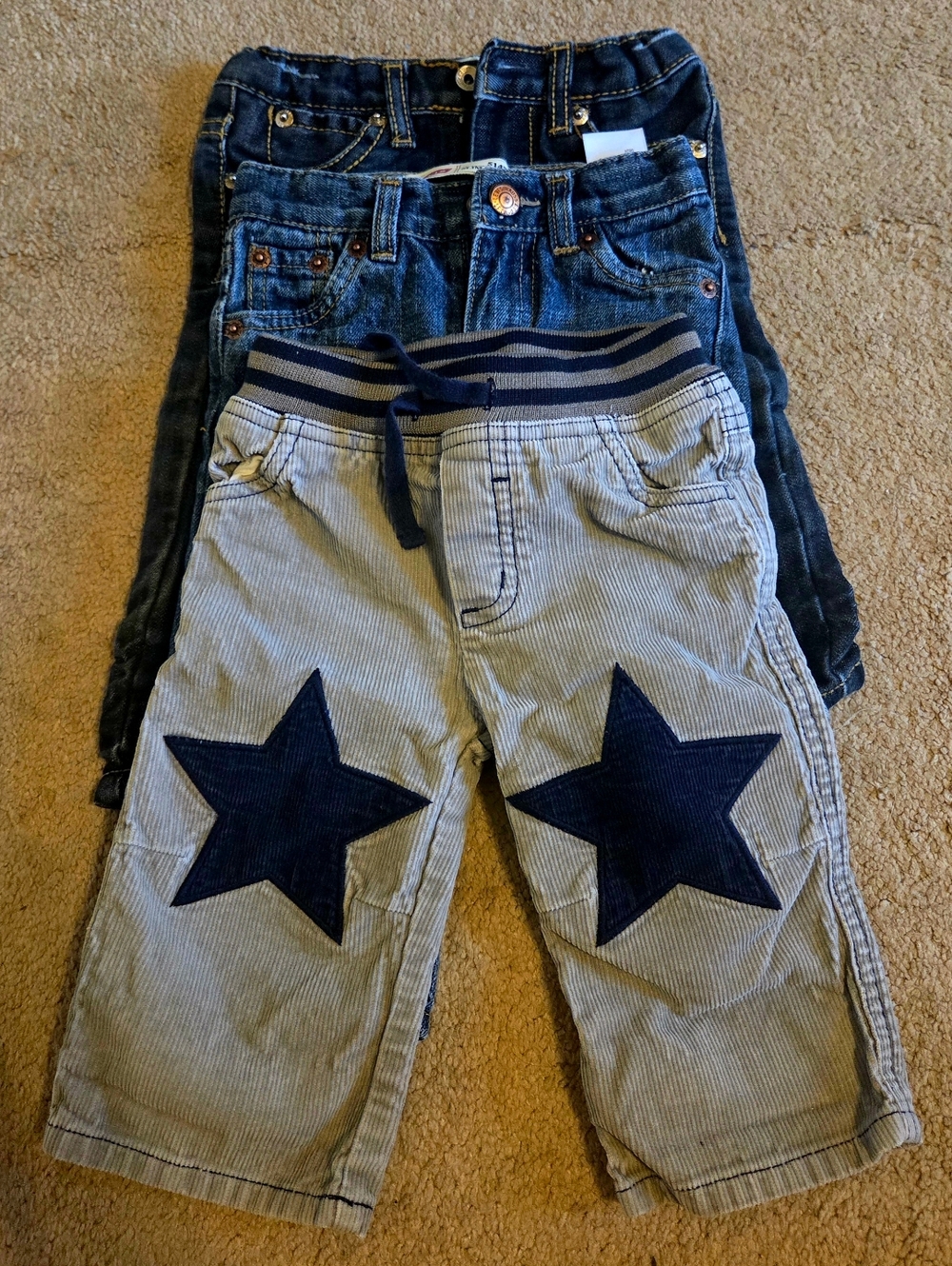 Lot Of 3 Toddler Pants, Size 12 Months - Levis, Paper and Denim, and Baby Boden